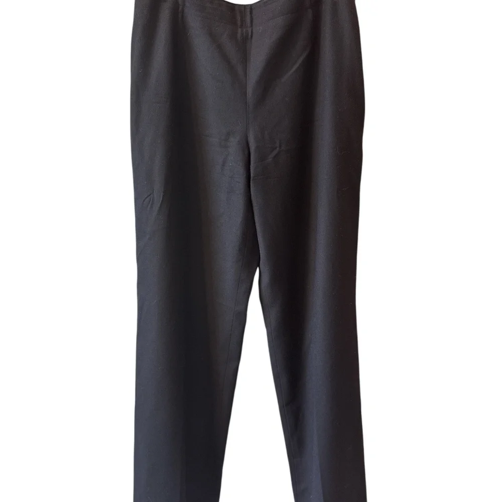 Vintage Talbots Pants 12 Wool Wide Leg Minimalist Trouser Career Classic Black‎